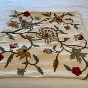 Pottery Barn Embroidered Pillow Cover 24’ x 24”